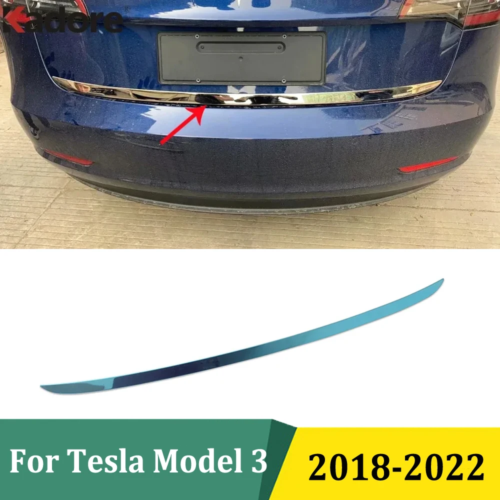 

For Tesla Model 3 2018 2019 2020 2021 2022 Stainless Steel Rear Trunk Lid Cover Trim Car Styling Exterior Accessories