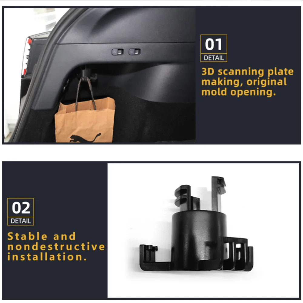 For Tesla Model 3 Y 2019-2022 2023 2024 Trunk Hook Grocery Bag Holder Car Pendant Luggage Organizer Auto Interior Accessories