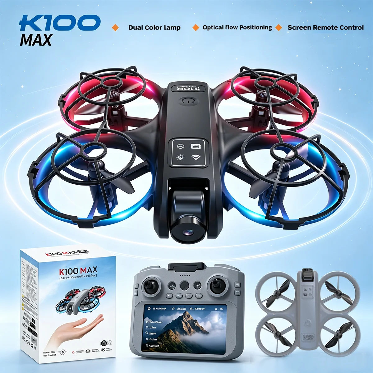 Toys For Kids Video - K100 Max Mini Drone Professional 4K