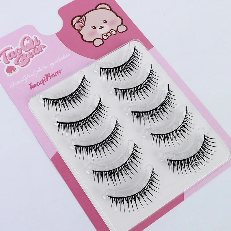 5 أزواج خالية من الغراء شريط كامل الرموش الصناعية خالية من الغراء نوع مجموعة المعبود الكورية لتقوم بها بنفسك رموش مانغا الصناعية