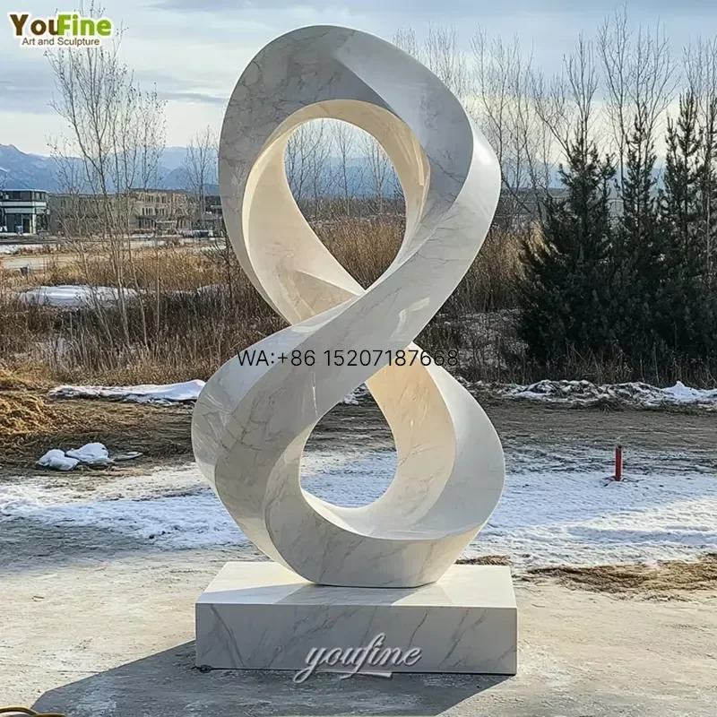 Wmwmnu for Contemporary Spaces Modern Art Decor White Marble Abstract Statue Sculpture