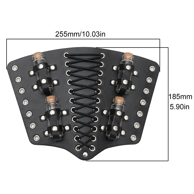 1 Pcs Retro Medieval Cosplay Props Faux Leather Wide Bracer Lace Up Arm Armor Cuff String Steampunk Gauntlet Wristband Bracelet