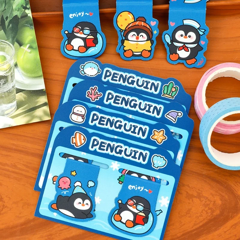 80pcs/lot Creative Penguin Magnetic Bookmark Cute Book Mark For Books School Office Supplies Stationery Gift