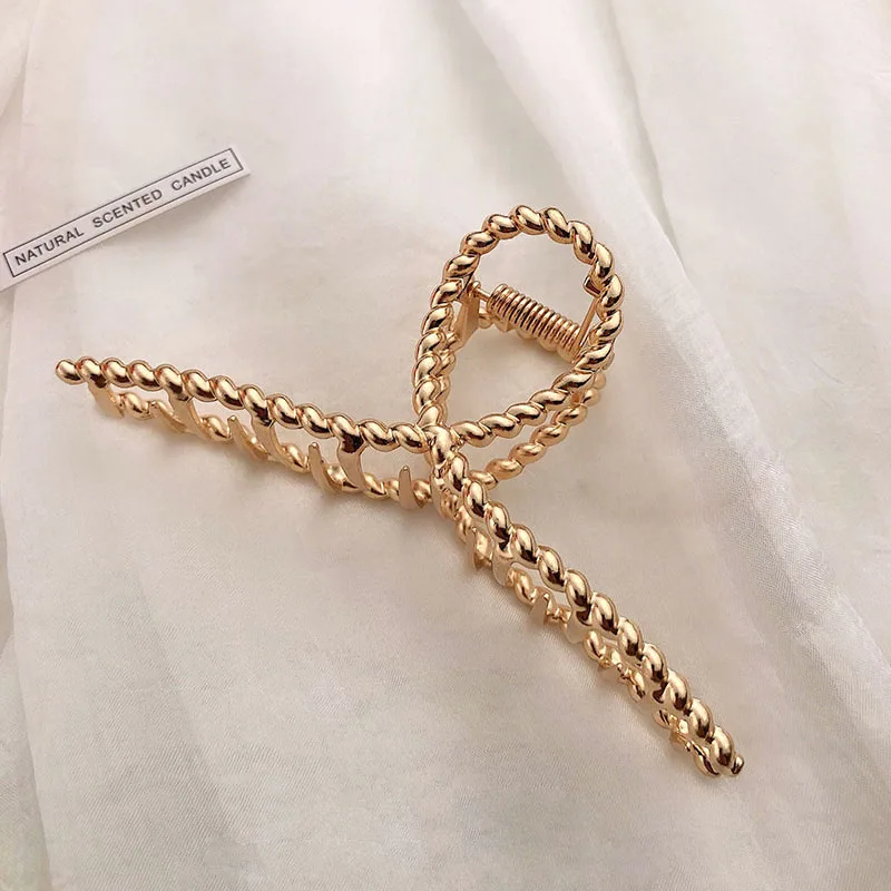 Neue Elegante Gold- und Silber-Haarspangen mit Geometrischem Hohlmuster, Metall-Haarklammer, Haarband, Krabben-Haarclips, Modische Haaraccessoires für Damen – Detail 11