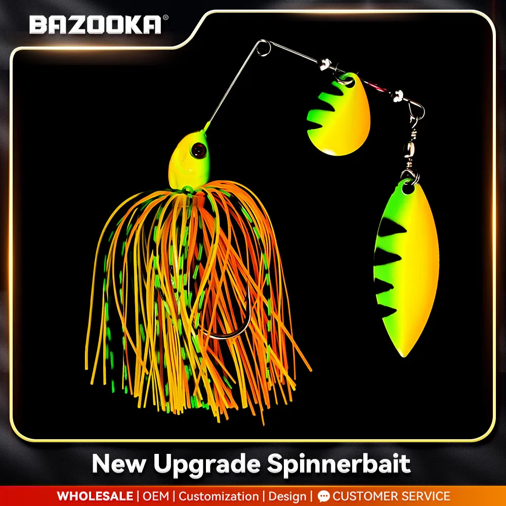 Bazooka 15g Spinnerbait Fishing Lure Wire Spinner Bait Metal Buzzbait Swimbait Hook JIG Kit Skirt peche For Bass Pike Winter