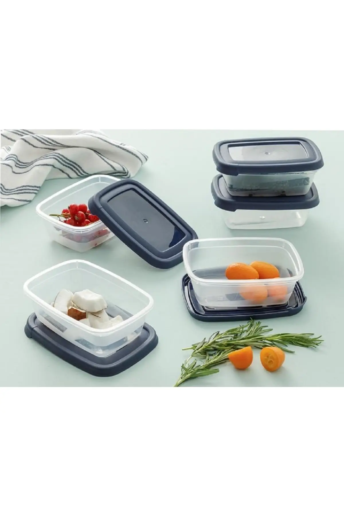 

DOLBOVI Navy plastic storage container set 3x300 Ml Navy blue