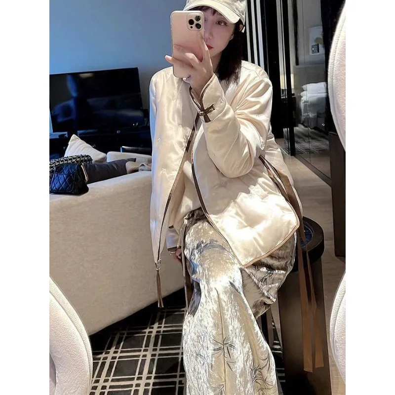 New Chinese Style Bamboo Temperament Printed Apricot Velvet New Winter Hip-hugging Skirt