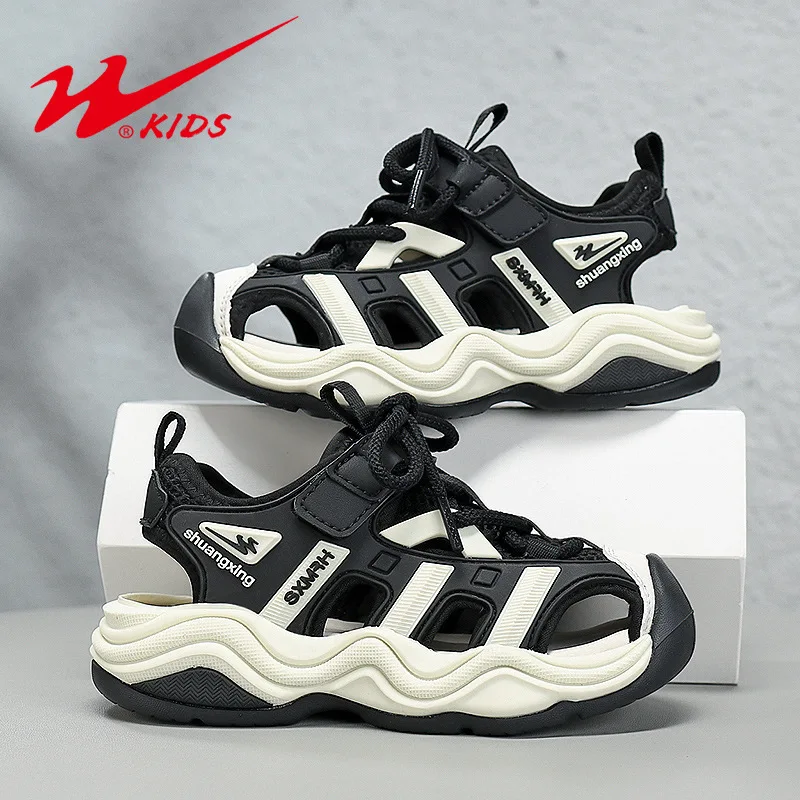 Kids Cover Toes Sport Sandals Girl Boy Hollow Shoes Hoop Loop Sneakers Summer Big Child Teenager Barefoot Shoes High Quality 39