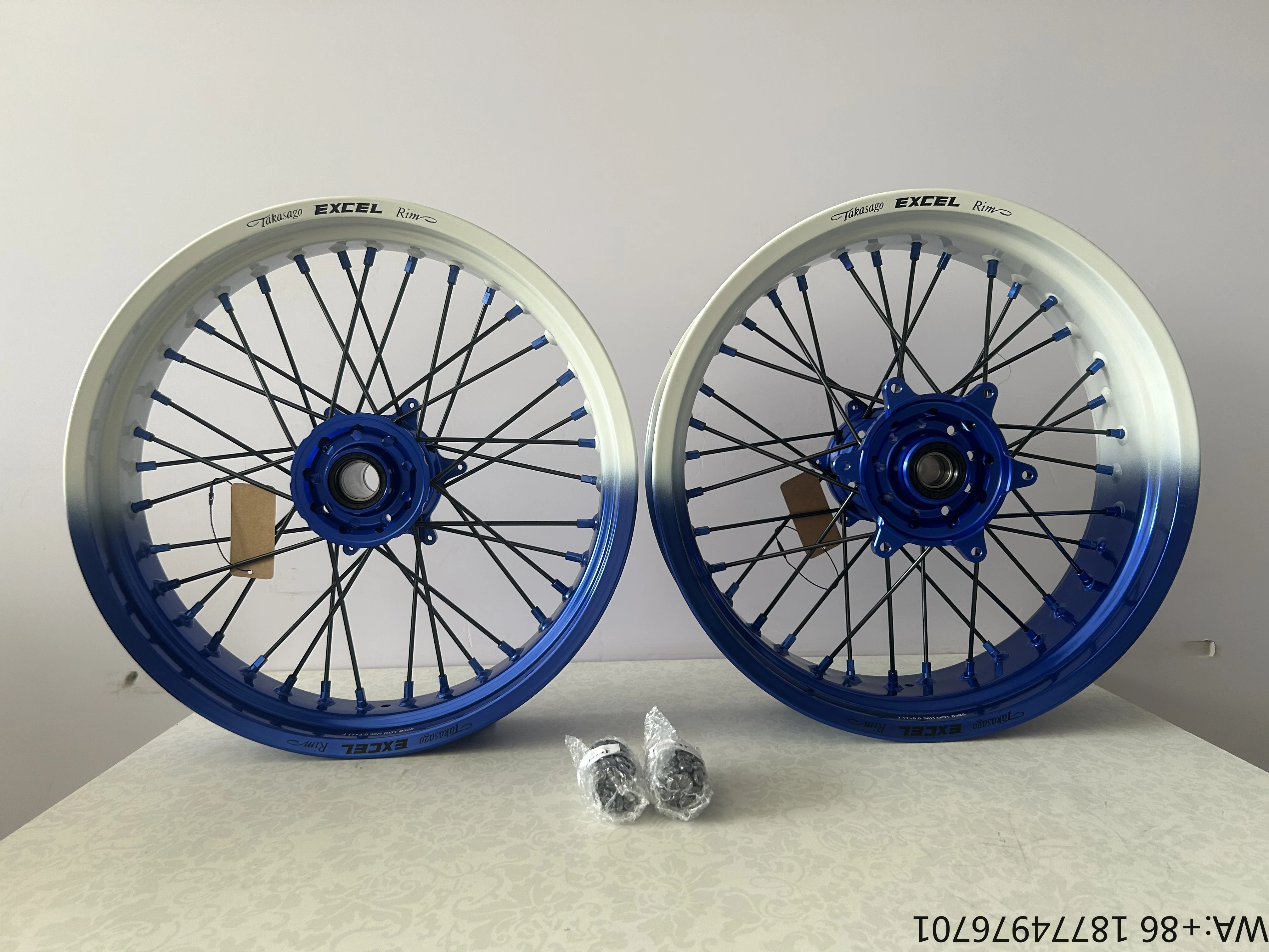 

White and Blue 17-Inch for K TM Exc Supermoto Motorcycle Wheels Fit for Dirt Bikes