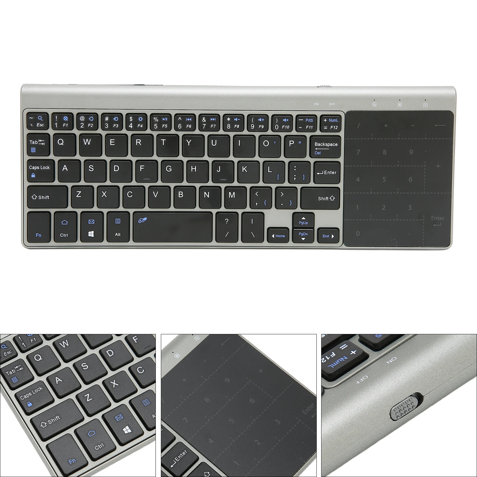 

2.4G Wireless Keyboard Touchpad 2 in 1 Portable Compact Multi Device Connection for Windows iOS Android Tablet PC TV Precision