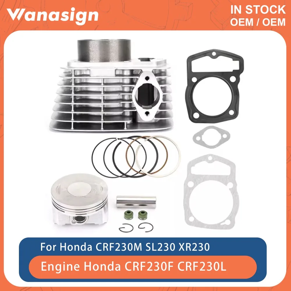 

Motorcycle Cylinder Piston Gasket Rebuild Kit For Honda CRF230F CRF230L CRF230M SL230 XR230 STD 65.5mm 223cc 97-19 12100-KFB-000