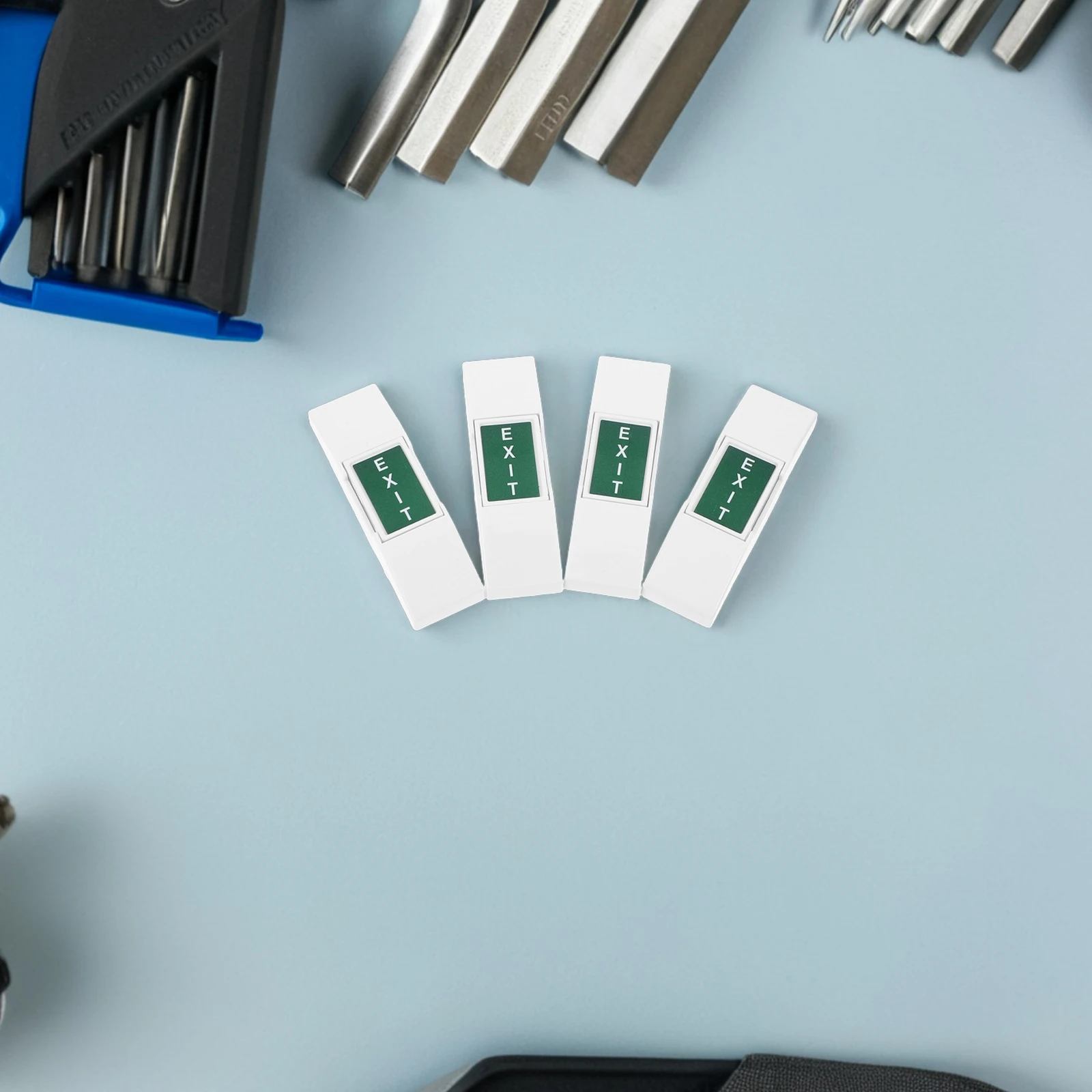 

4 Pcs Emergency Exit Button Electric Switch Door Automatic Gate Push Control Wall Release Alert Device