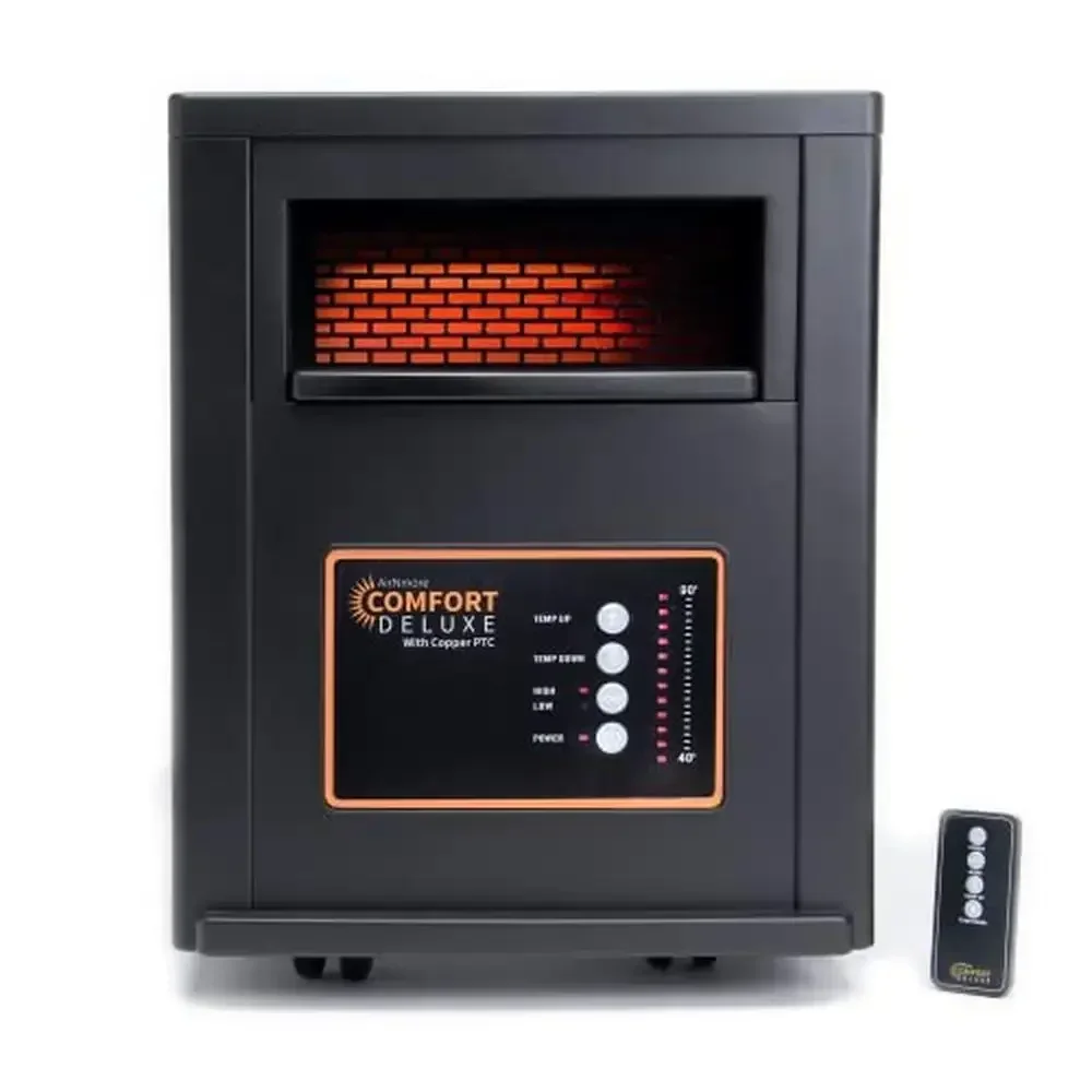 1500W Infrared Space Heater Remote Control ETL Listed Safety Copper PTC Touch Cool Heating Method Radiant