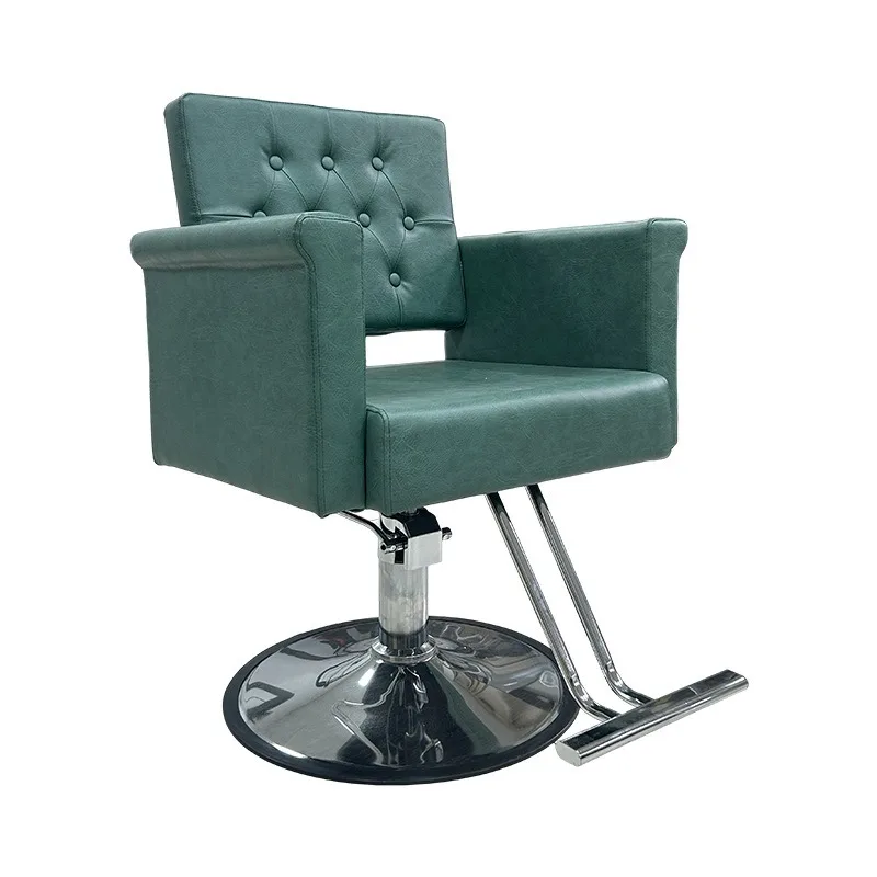 Barber shop chair Hair salon special stainless steel lifting hairdressing chair Simple hair cutting perm and dyeing chair