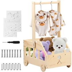 Wood Baby Shower Storage Basket Baby Basket with wheels Baby Shower Crate Closet Pretty Baby Shower Gifts Basket for Boys Girls