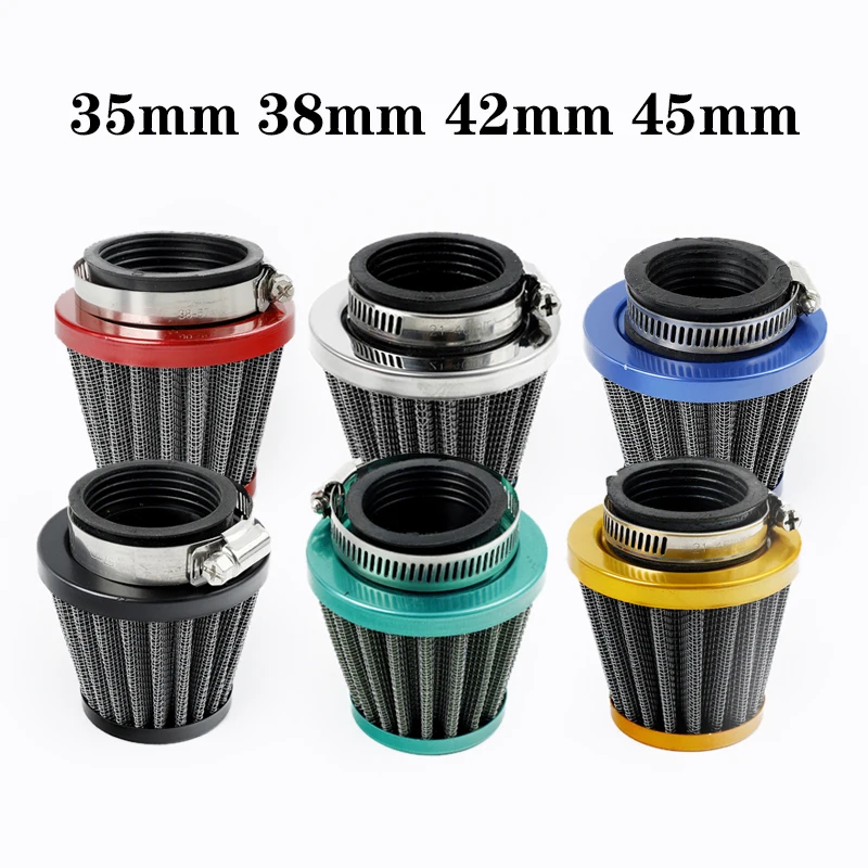 Universal Motorcycle 35mm 38mm 42mm 45mm Mushroom Head Carburetor Air Filter Cleaner Intake Pipe Modified Scooter  Scooter Dirt