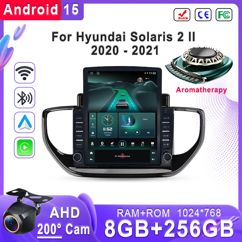 

9,7-дюймовый автомобильный Android 15 для Hyundai Solaris 2 II 2020-2021 GPS-навигация Высокопроизводительный процессор DVD-плеер Автомобильный стерео головное устройство