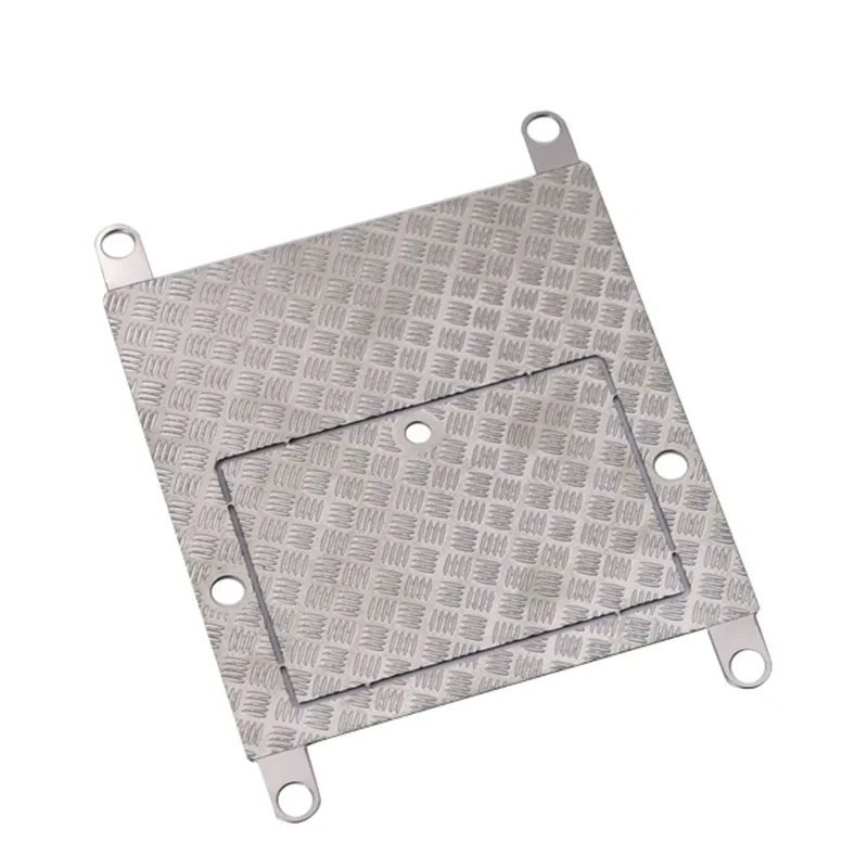 1 pçs de aço inoxidável prata placa skid médio para 1/14 tamiya rc caminhão carro rei hauler 56344 56301 peças diy brinquedos