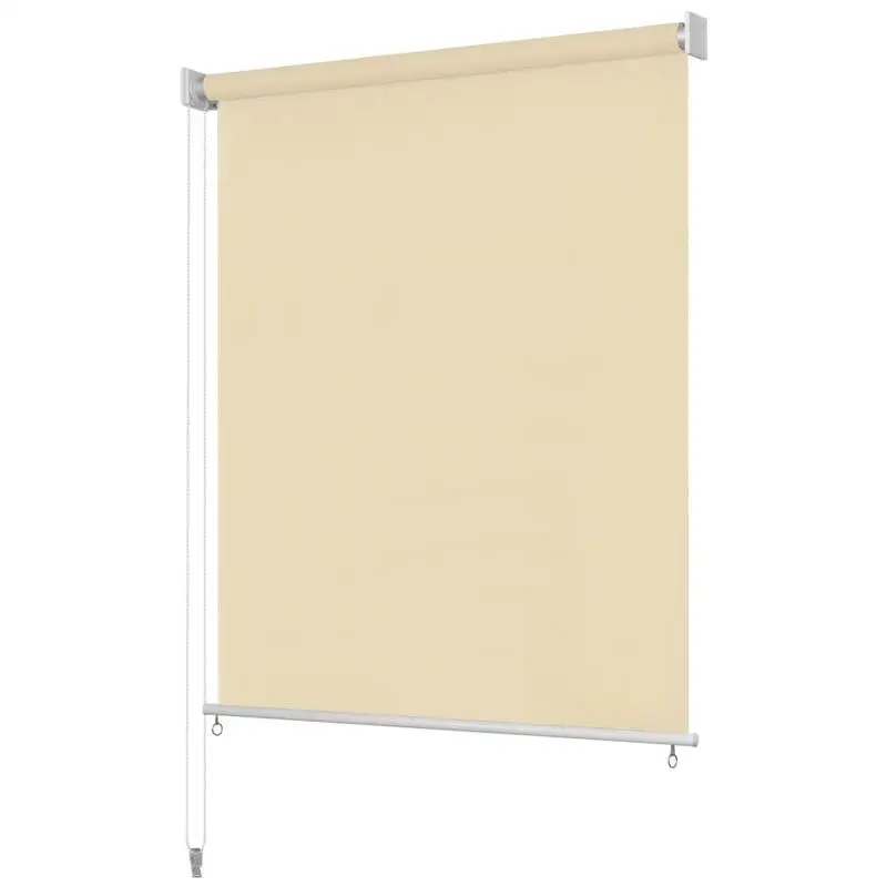 Store banne d'extérieur 180 x 230 cm Crème anti-UV imperméable durable facile à monter protection solaire réglable pour balcon terrasse jardin