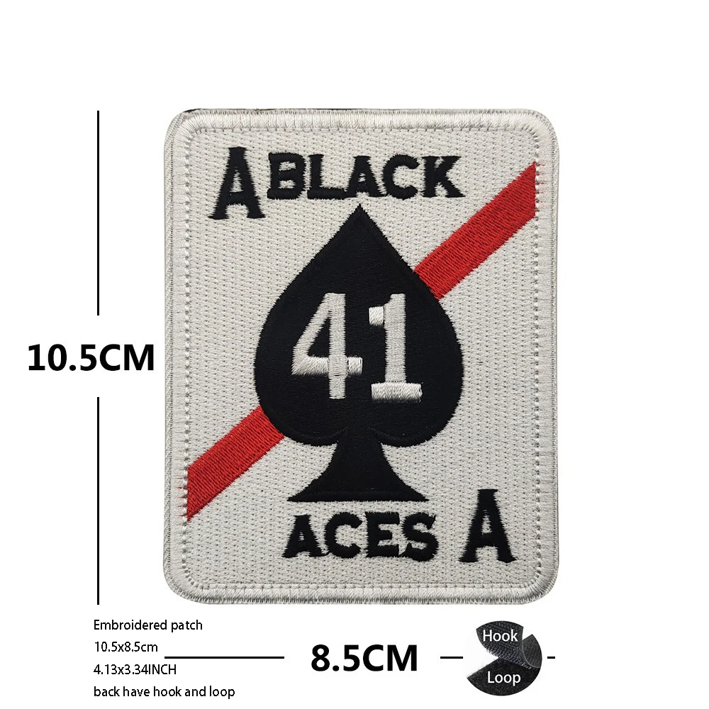 Vendita calda Poker ACES A41 picche Flying Squadron ricamato Magic Badge personalità Skull Poker fascia da braccio zaino Patch