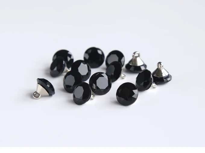 10pcs/lot Size:10mm Black Color Imitation Crystal Buttons Sewing for Shirt Glass Button DIY Scrapbooking (SS-99-1)