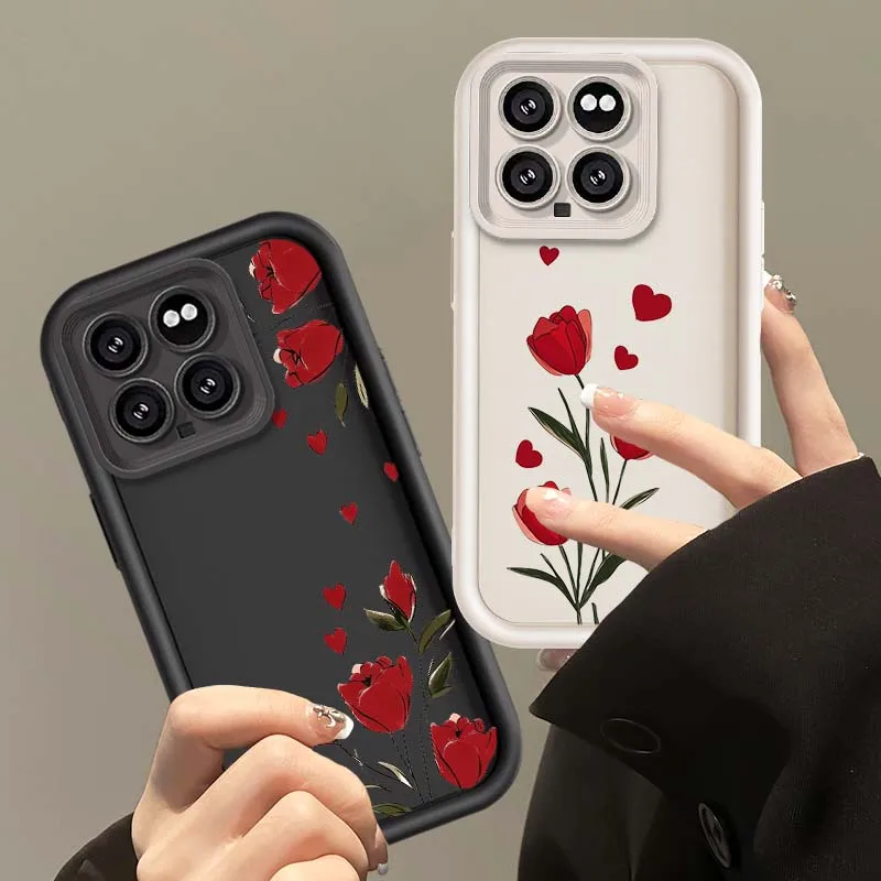 Fashion Art Rose For Xiaomi 15 14 13 13T 12 12S 12T 11 9T pro Lite NE 5G Soft Eye Ladder Phone Case Cover