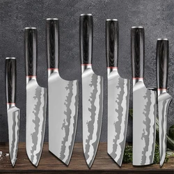 Kitchen Cleaver Forged Japanese Chef Knife Meat Slicing Boning Knife Sushi Cutting Santoku Knife Cooking Cutter Tools