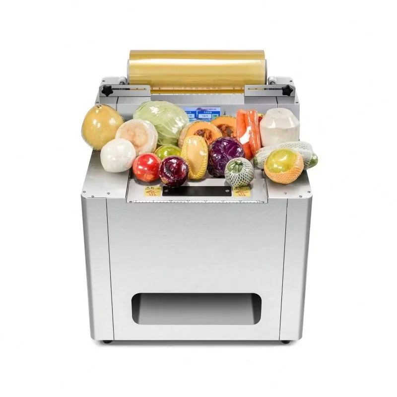 Food Cling Wrap Machine Automatic Fresh Food Packaging Equipment for Supermarket and Kitchen Use