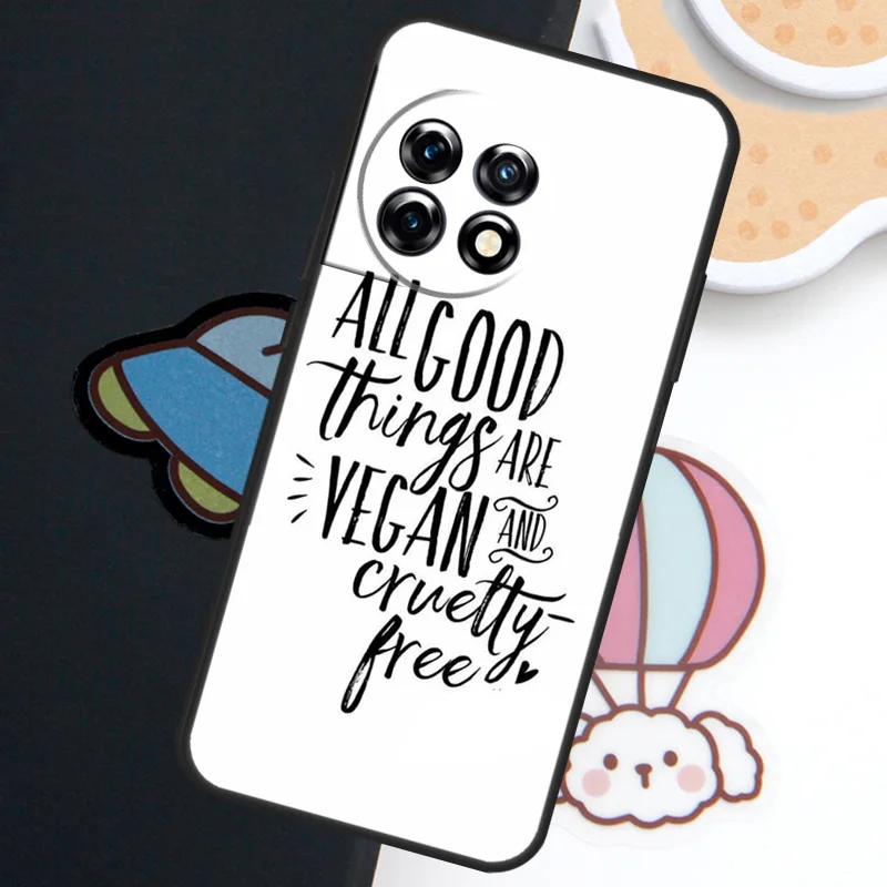 LOVE VEGGIE Vegetarian Quotes VEGAN Case For OnePlus Nord 4 3 CE 2 Lite N10 N20 N30 8T 9R 9RT 10T 10R 12R 13R 8 9 10 Pro Cover