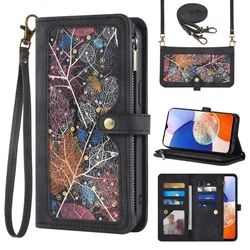 Flip Leather Zipper Wallet Case For Samsung Galaxy S23 Ultra S22 Plus S21 FE S20 5G S10 Lite S10e S 23 22 Card Hoder Phone Cover