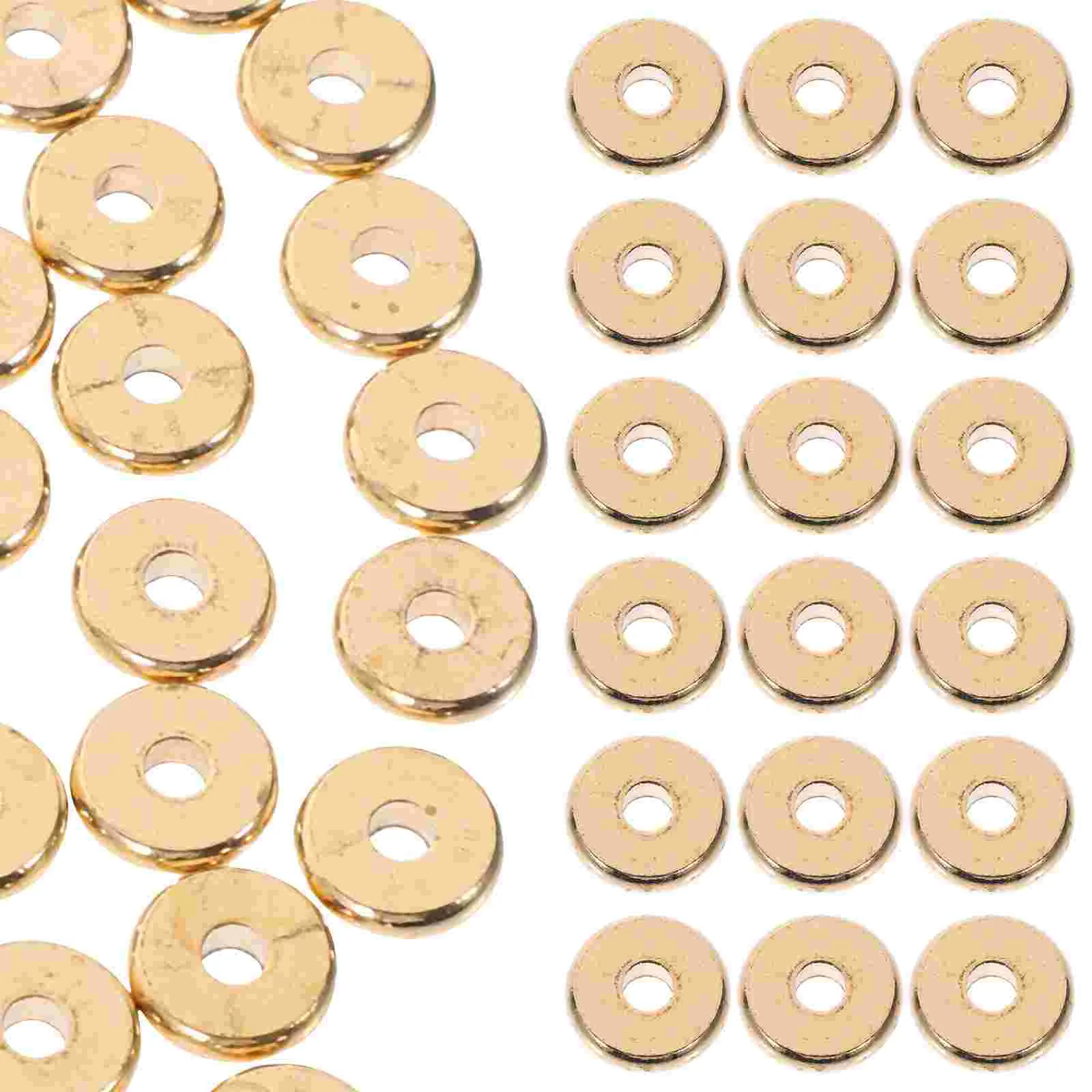 

100pcs Flat Beads for Jewelry Making Copper Flat Spacer Beads Loose Flat Beads Jewelry Supplies