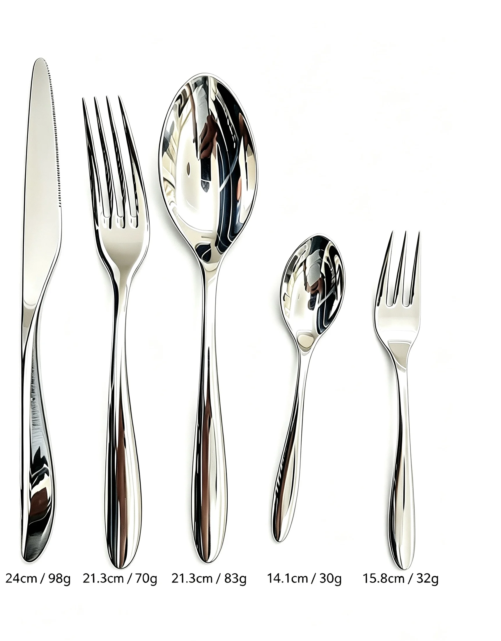 

420/304 Stainless Steel Slim streamlined Cutlery Set