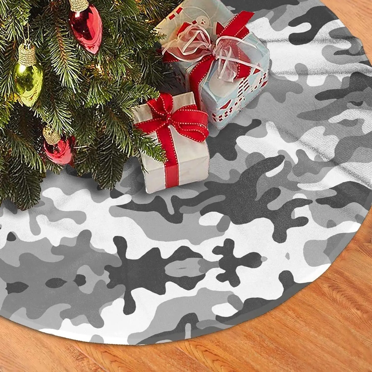 Christmas Tree Skirtdigital Camo 30-36- 48 Inch Christmas Decoration Plush Christmas Tree Skirt Lace