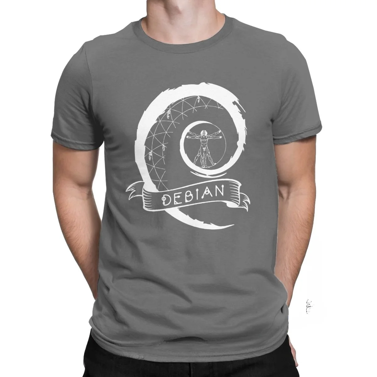 Men Debian Linux Computer T Shirts Pure Cotton Clothes Casual Classic Short Sleeve Crew Neck Tee Shirt Big Size New Arrival