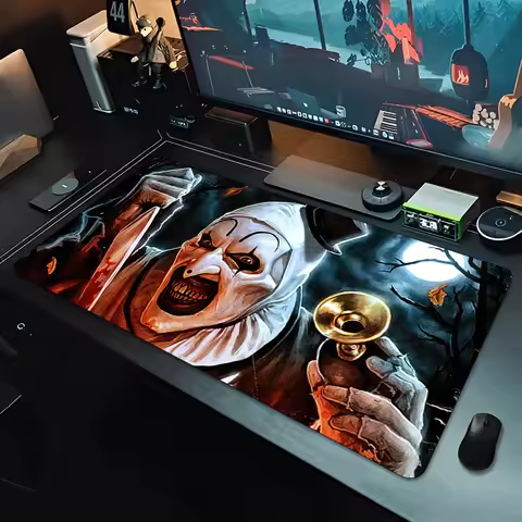 Gamer Gaming Mouse Pad T-Terrifiers 2 Anime Large Mousepad Keyboard Office Pc Accessories Table Mat Desktop Extended Desk Carpet
