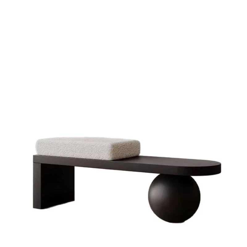 

Light luxury household shoe change simple solid wood sofa door bench