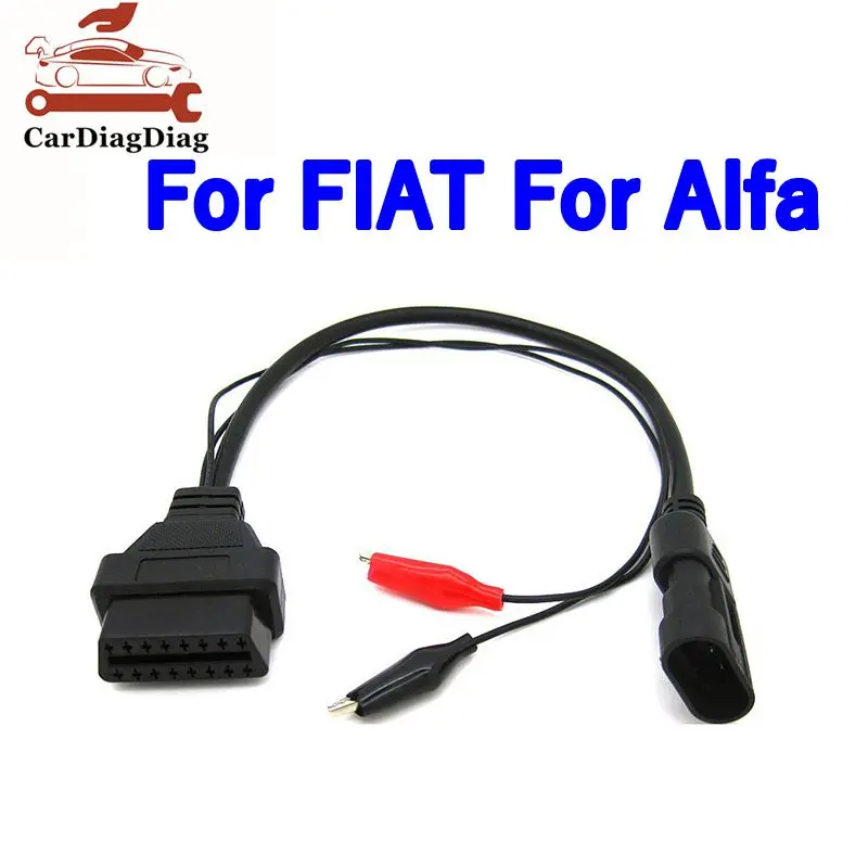 

Адаптер разъема OBDII Auto-автомобильный кабель для Fiat для Alfa для Lancia 3-контактный на 16-контактный адаптер разъема OBD2 для Fiat 3-контактный