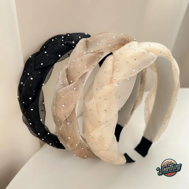 

Stunning Mesh Rhinestone Hairband; Ladies' Korean Style Hair Hoop; Light Luxury Women's Headband; Sleek Hair Bands