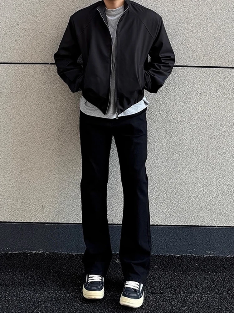 

Мужские джинсы Slim Fit в американском стиле High Street Bla, длинные брюки трапециевидной формы с прямыми штанинами и микро-клеш, осенний тренд