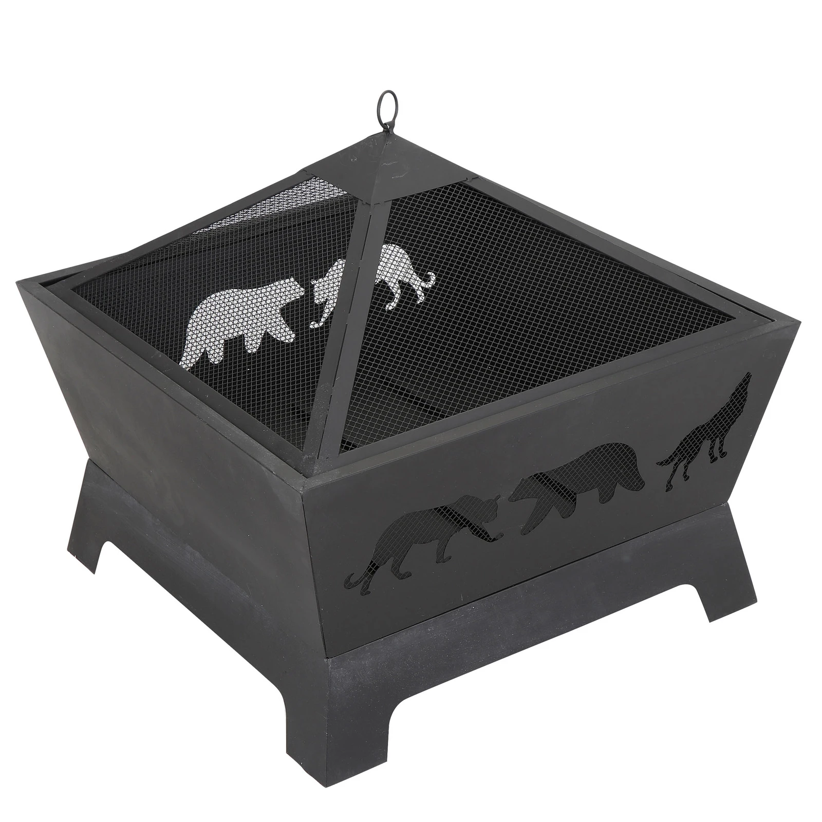 

Backyard Fire Pit Outdoor Patio Metal Wood Fireplace Garden Cover Stove Ice buck