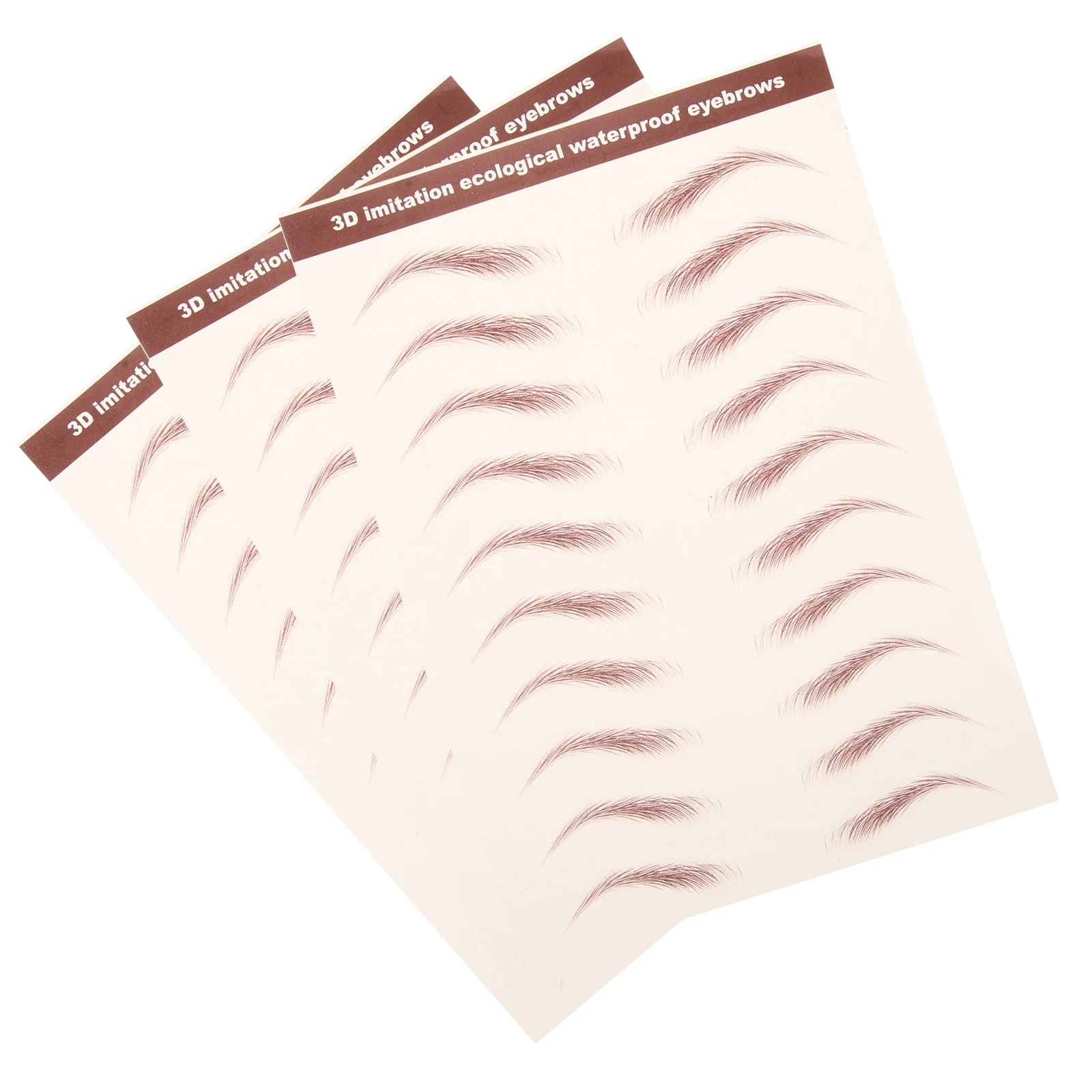 

3 Sheets Cleanser Eyebrow Stickers Tweezers Makeup Supplies Transfer Light Brown Tattoo Man