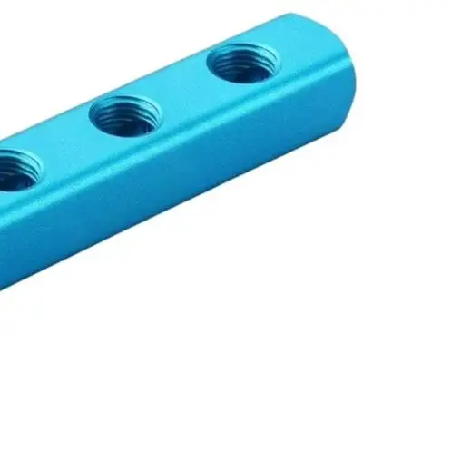5 Way 8 Port Aluminum Air Manifold Block 1/4in For PT Thread Pneumatic Splitter For Compressor Cylinder Vacuum System Industrial