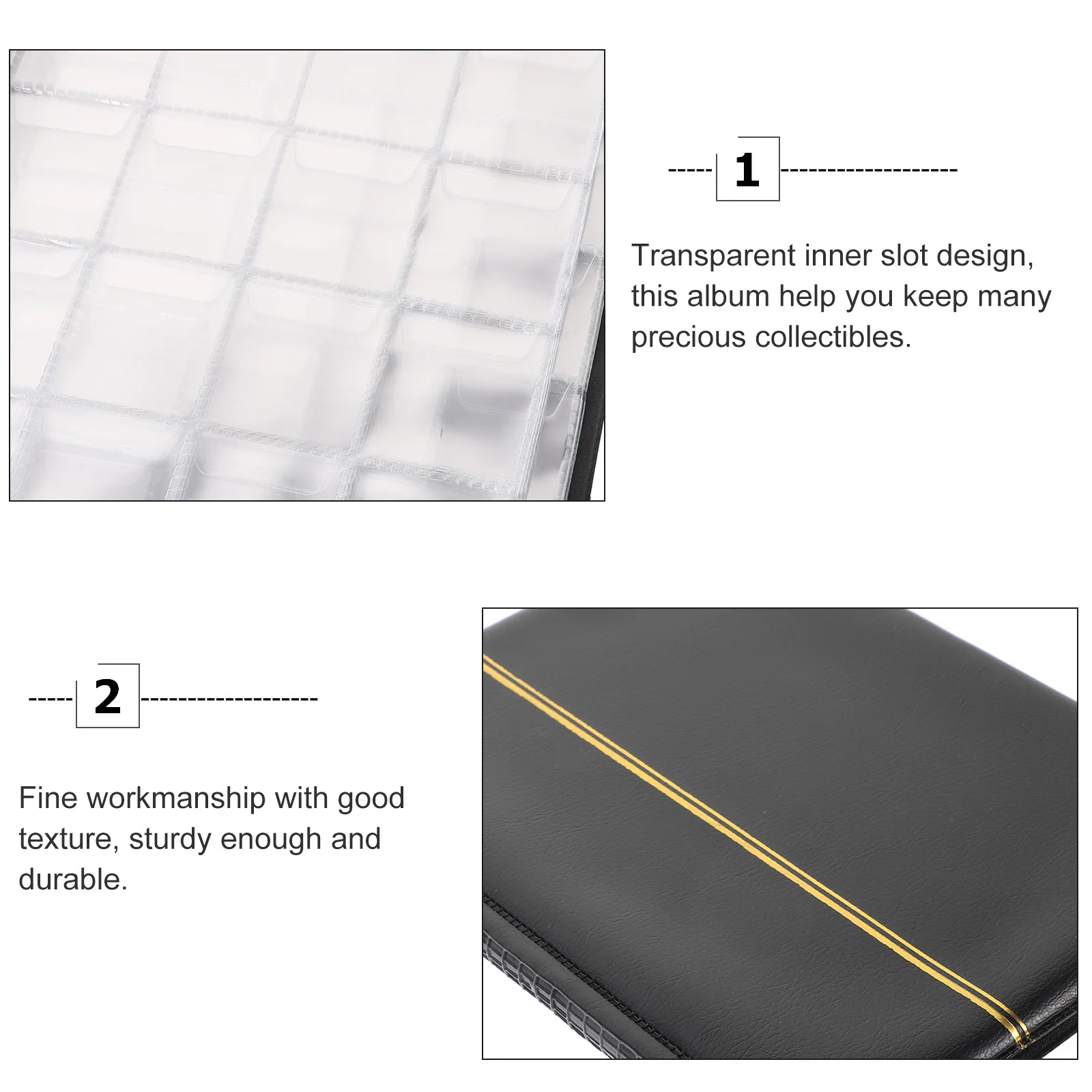 สมุดสะสมเหรียญ 250 เหรียญ 10 หน้า แบบตารางผสม ช่องใสสำหรับเหรียญที่ระลึก สมุดสะสมของสะสม ของขวัญสำหรับนักสะสม