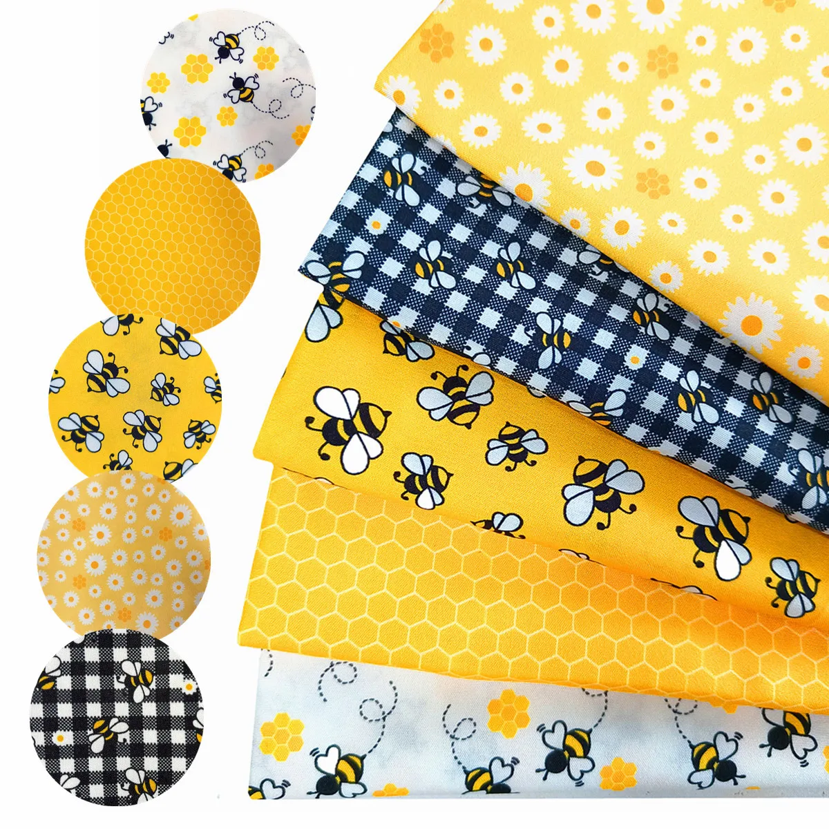 5pcs Fabric, Printed Fabric,  PreCut Fabric; Sewing Supplies For Patchwork Sewing And DIY Clothing Crafts