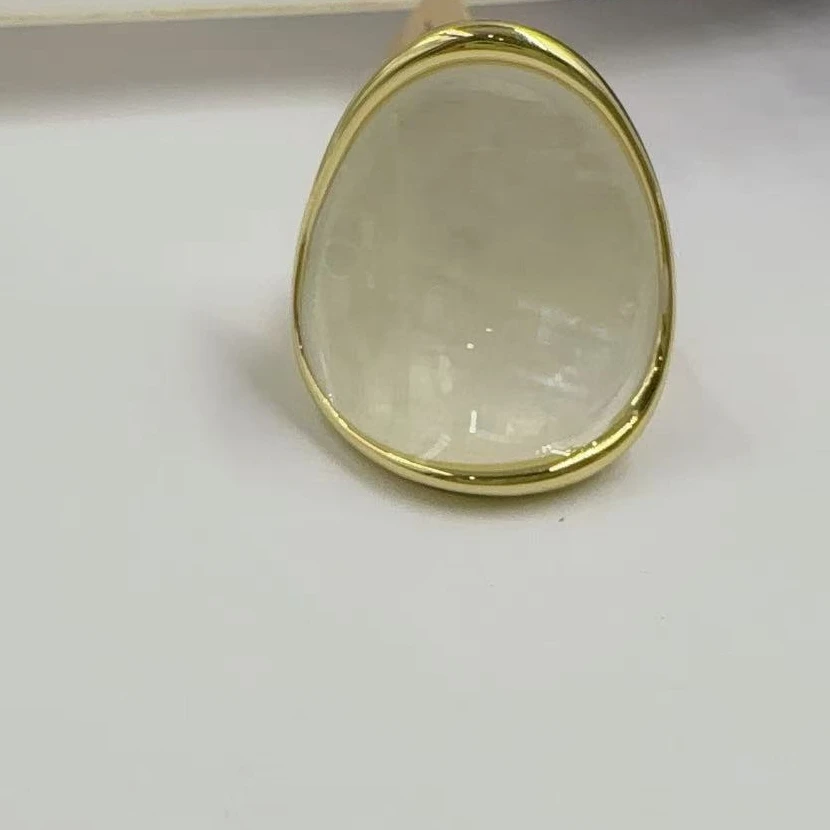 Assorted Chunky Statement Rings Oversized Stackable Gold Plated Silver-Tone Resin Pearl Teardrop Flower Trendy Jewelry For Women view 3