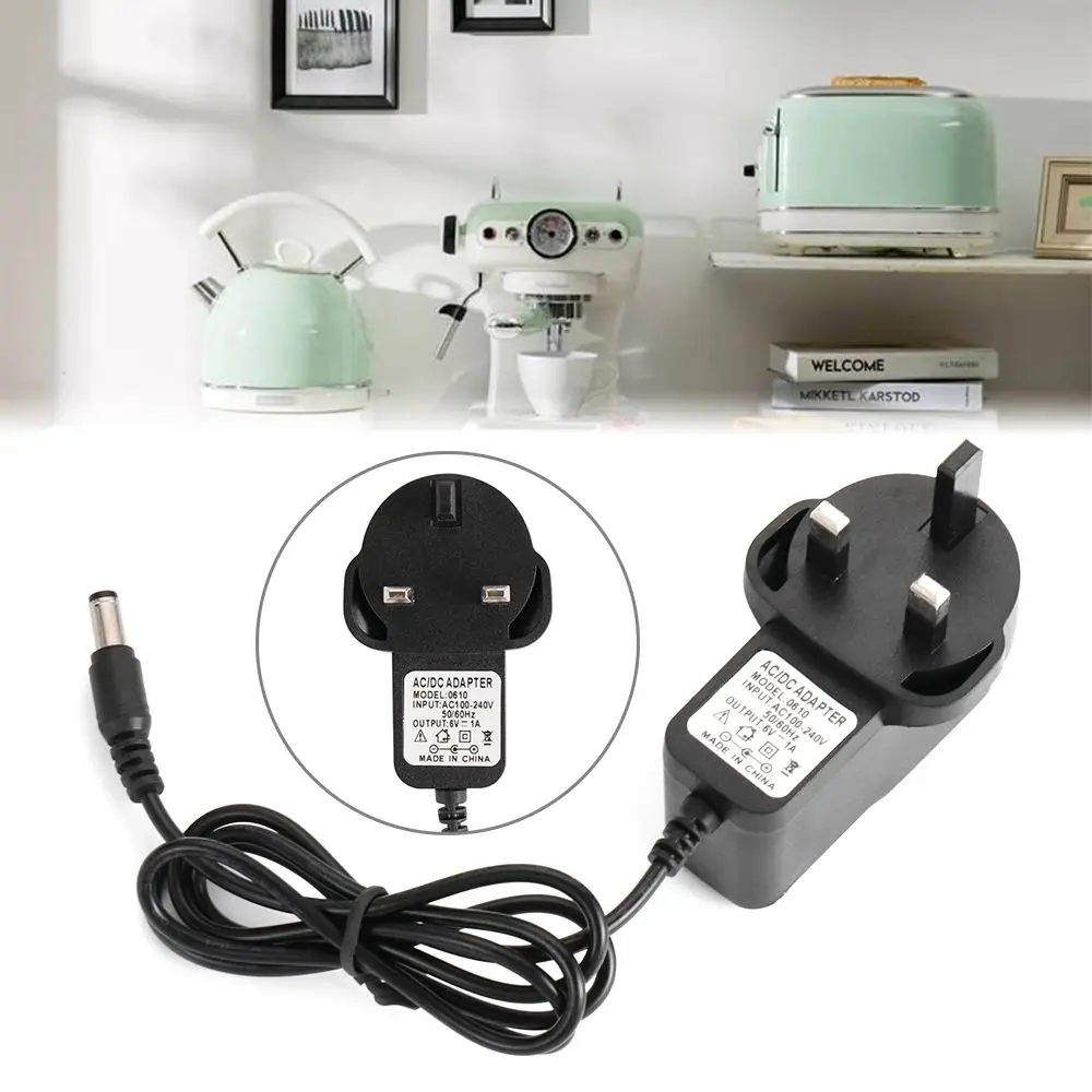 Safety UK Plug Transformer Power Supply Battery Charger AC/DC Adapter 6V 1A