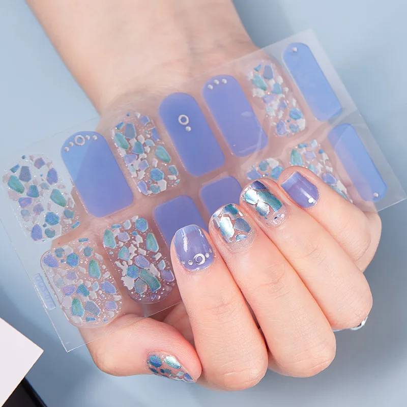 Korean Waterproof Self Adhesive Nail Polish Stickers Decals Diamond Rhinestones Nail Art Stickers Accessories Manicure Deco