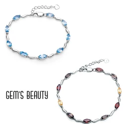 GEM'S BEAUTY bracelet for women bracelet for men 925 sterling silver original certified luxury jewelry gem free shipping