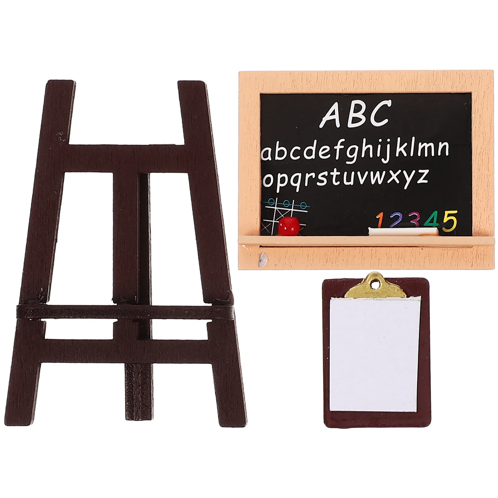 

1Set Miniature Wooden Easel Blackboard Decorative Writing Board Realistic Household Accessories Kids Mini House Furnishing