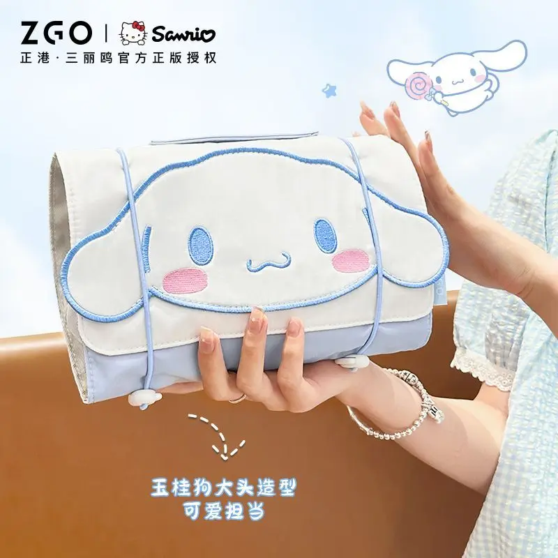 

Sanrio Kawaii Cinnamoroll Anime Makeup Bag Girl Heart Cartoon Cute Portable Storage Tote Bag Lovely Folding Bag Gift for Kids